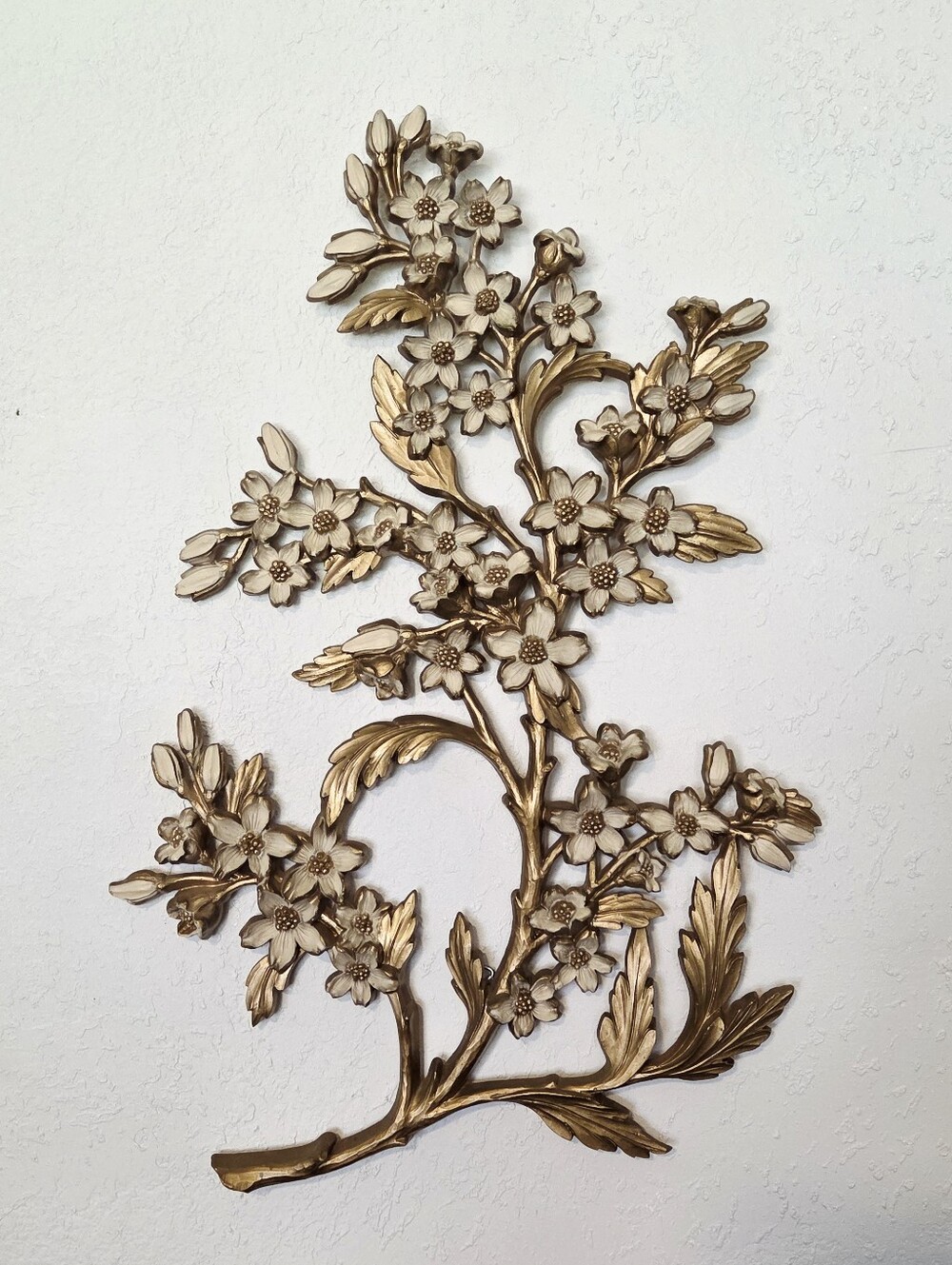 Syroco Vintage Midcentury 19" Dogwood Branch Wall Hanging 1960s